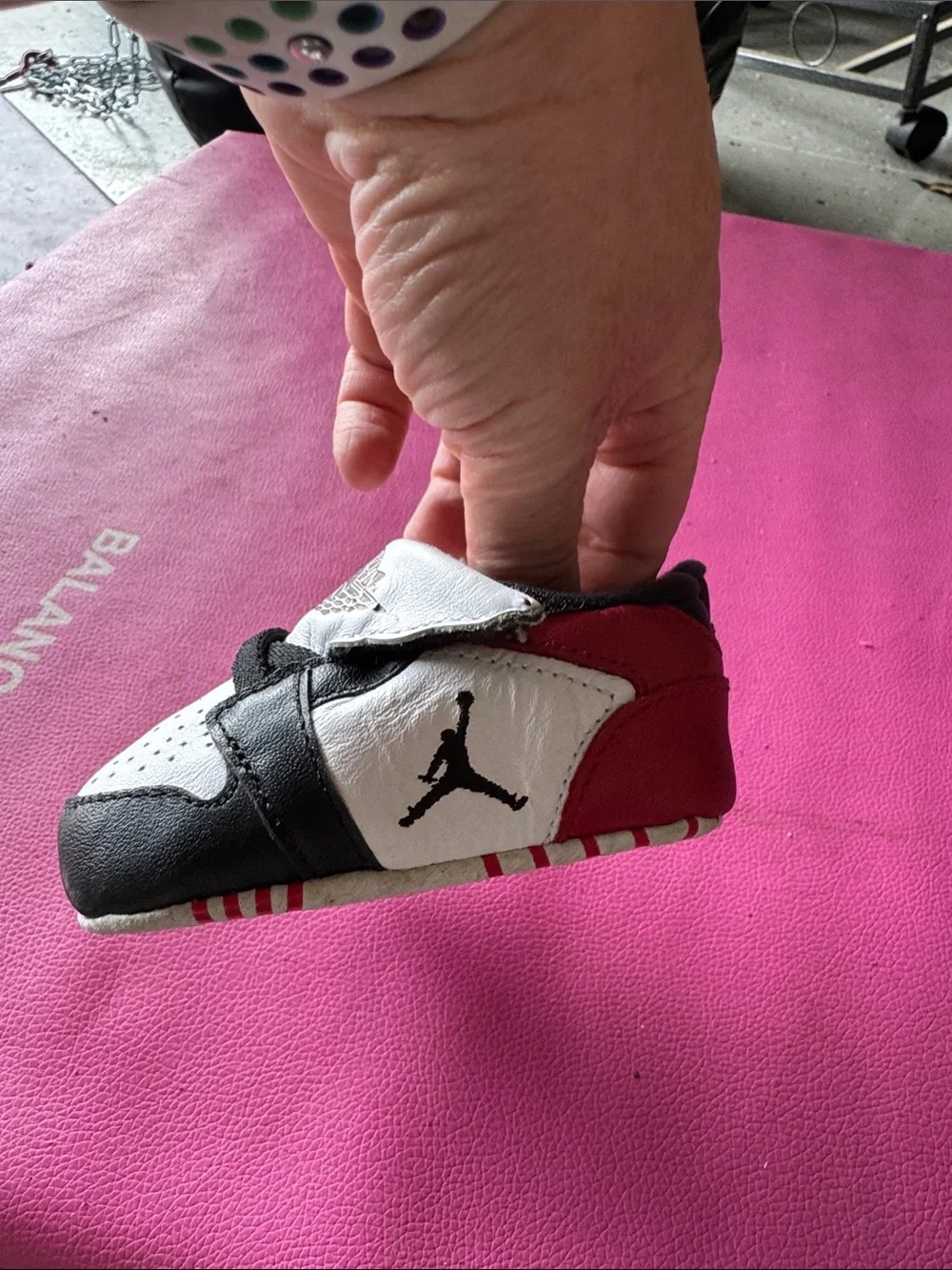 Jordan Baby Black and White Velcro Sneakers